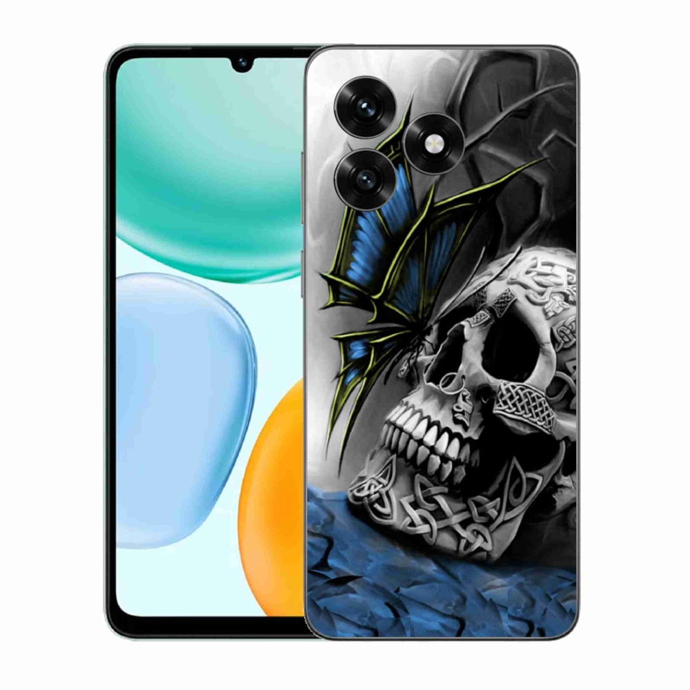 Gelový kryt mmCase na Honor X5c Plus - motýl a lebka