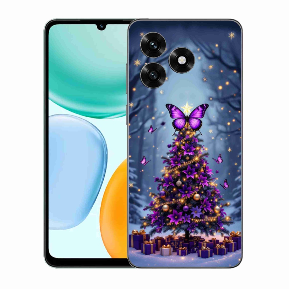 Gelový kryt mmCase na Honor X5c Plus - motýlí vánoční stromek