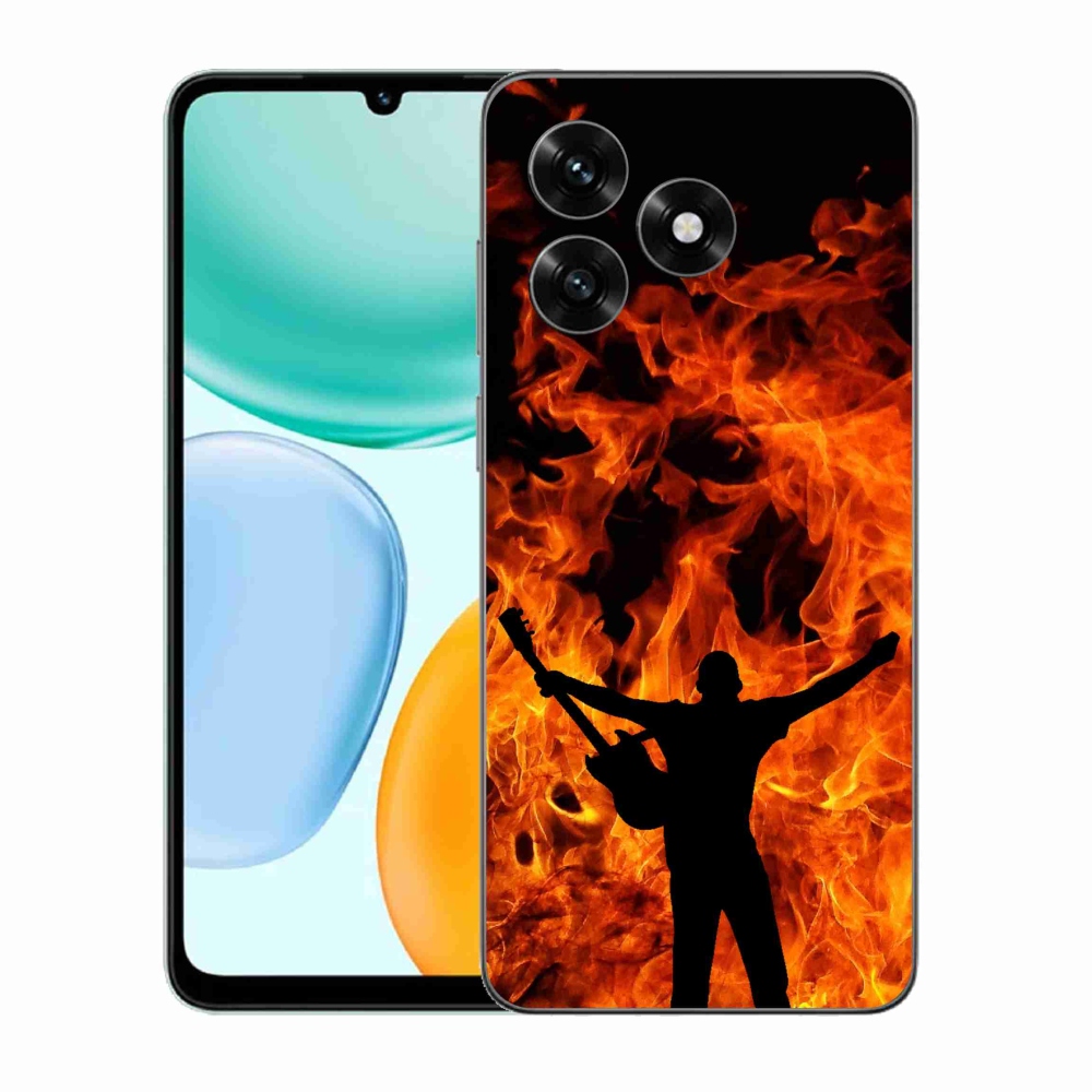 Gelový kryt mmCase na Honor X5c Plus - muzikant a oheň