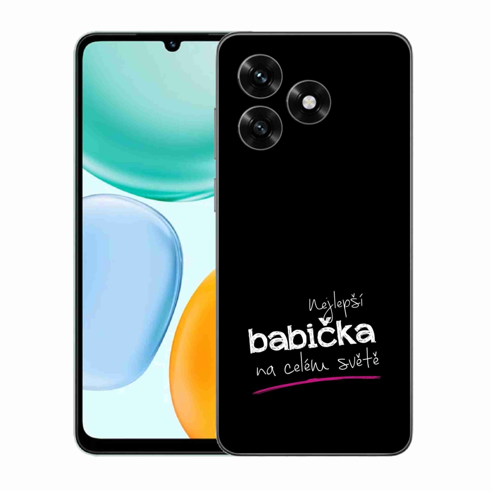 Gelový kryt mmCase na Honor X5c Plus - nejlepší babička 4 černé pozadí