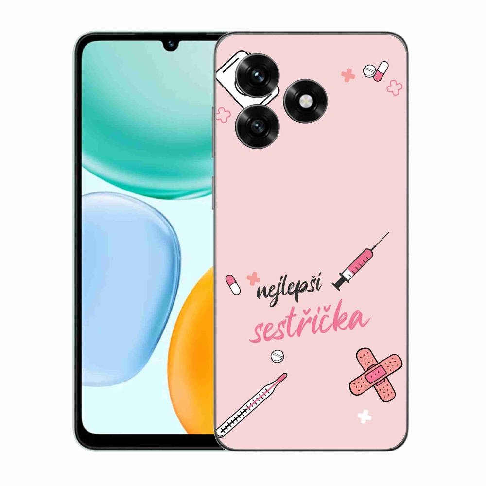 Gelový kryt mmCase na Honor X5c Plus - nejlepší sestřička růžové pozadí