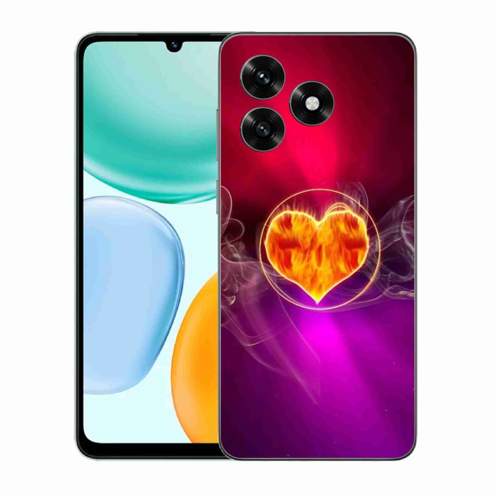 Gelový kryt mmCase na Honor X5c Plus - ohnivé srdce