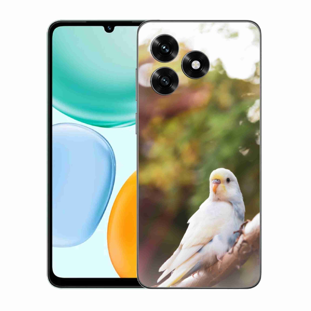 Gelový kryt mmCase na Honor X5c Plus - papoušek andulka bílá