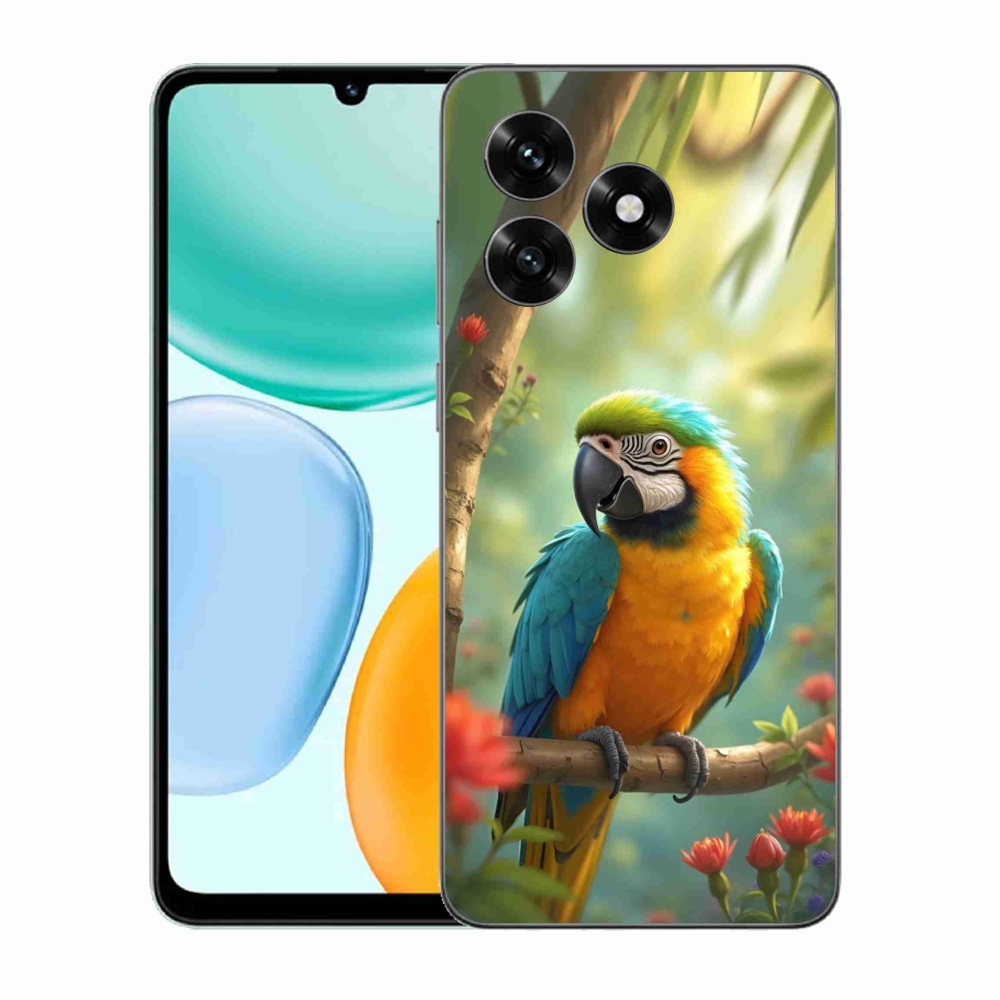 Gelový kryt mmCase na Honor X5c Plus - papoušek ara modrožlutá
