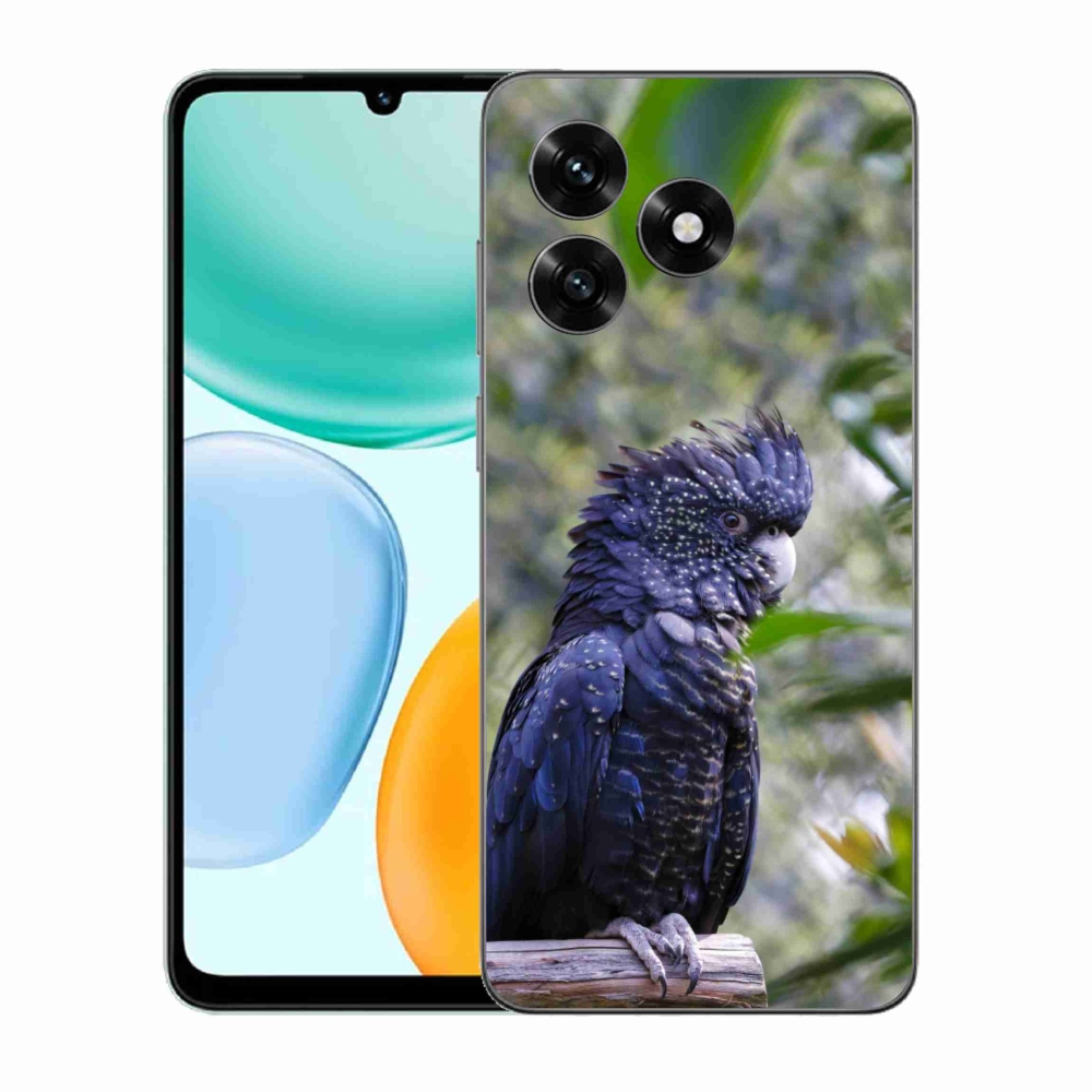 Gelový kryt mmCase na Honor X5c Plus - papoušek kakadu černý