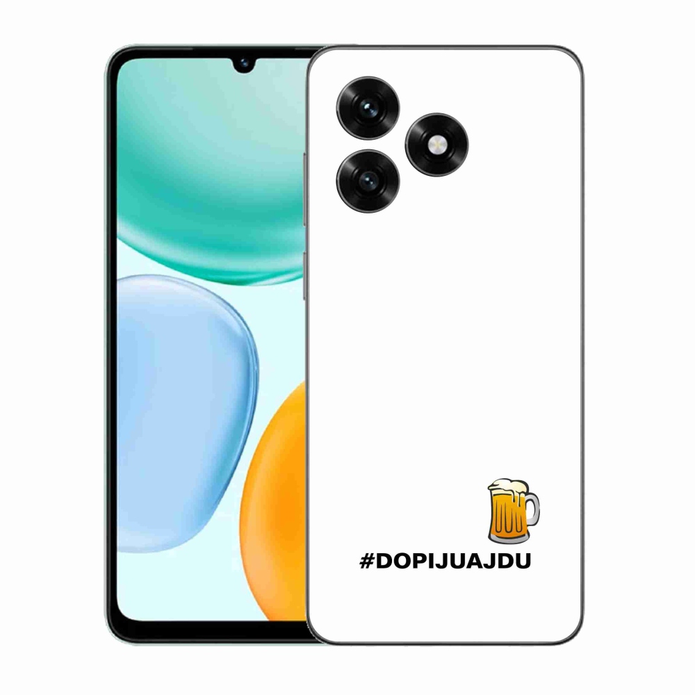 Gelový kryt mmCase na Honor X5c Plus - pivní motiv 1 bílé pozadí