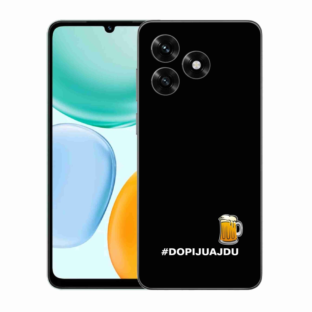 Gelový kryt mmCase na Honor X5c Plus - pivní motiv 1 černé pozadí