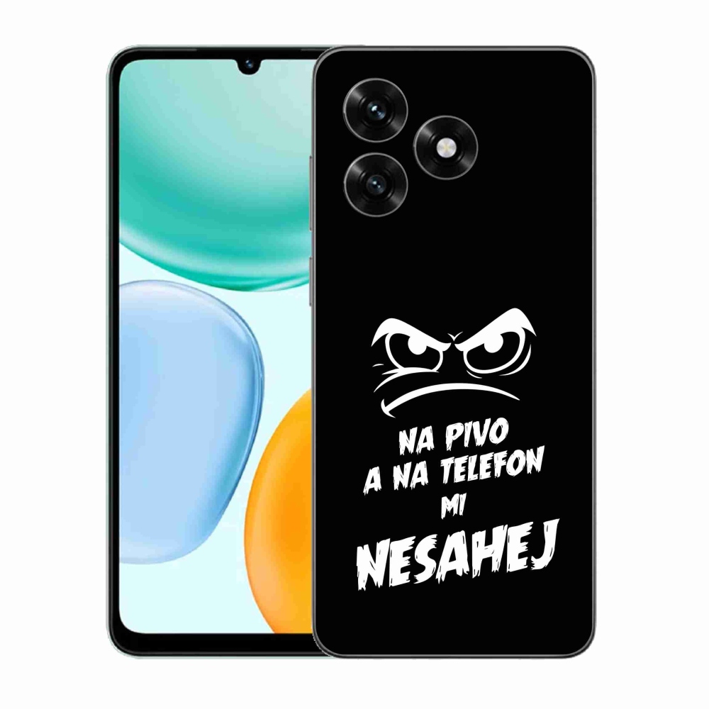 Gelový kryt mmCase na Honor X5c Plus - pivní motiv 2 černé pozadí
