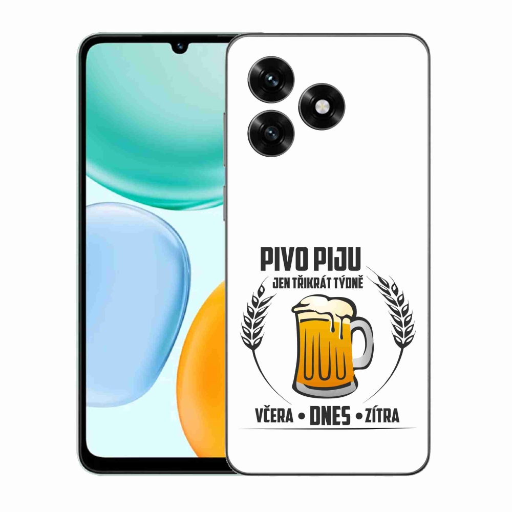 Gelový kryt mmCase na Honor X5c Plus - pivní motiv bílé pozadí