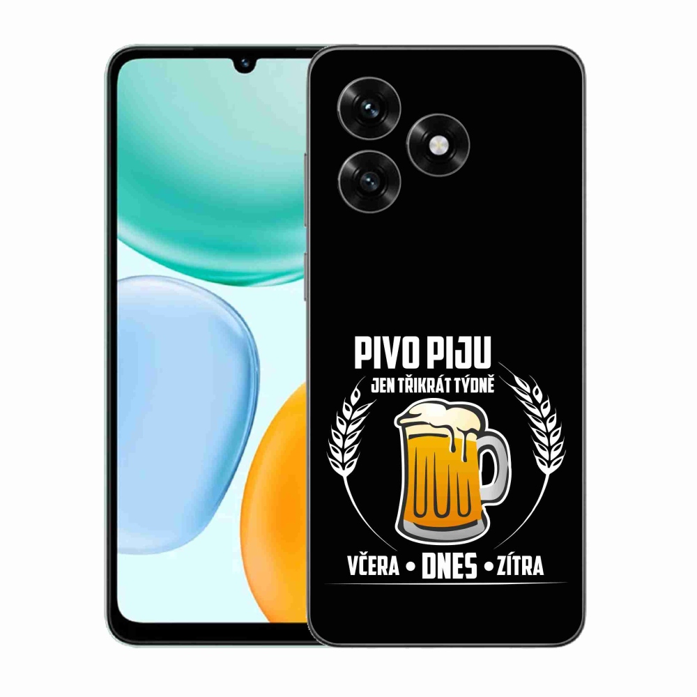 Gelový kryt mmCase na Honor X5c Plus - pivní motiv černé pozadí