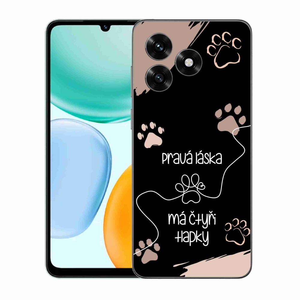 Gelový kryt mmCase na Honor X5c Plus - psí motiv 1 černé pozadí