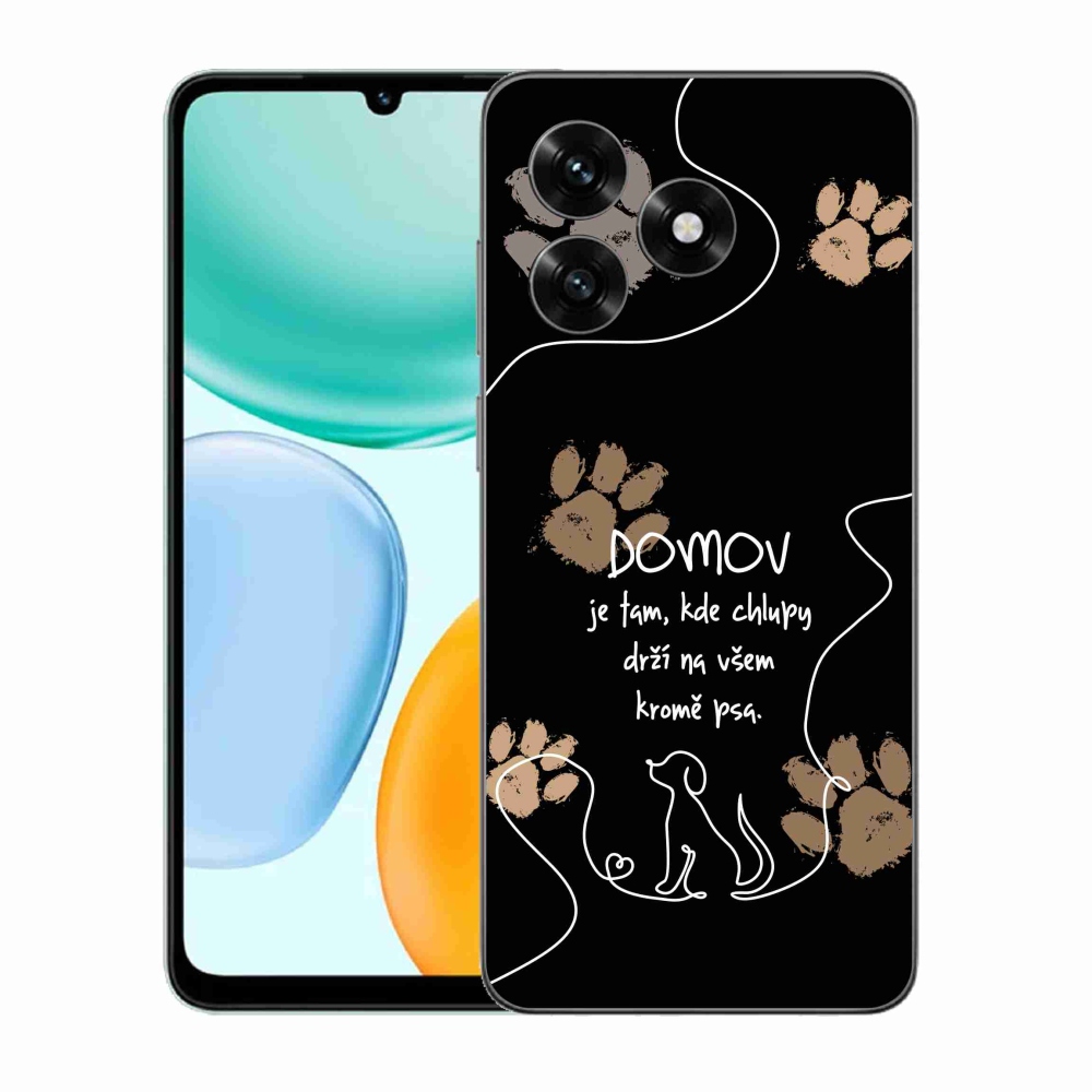 Gelový kryt mmCase na Honor X5c Plus - psí motiv černé pozadí