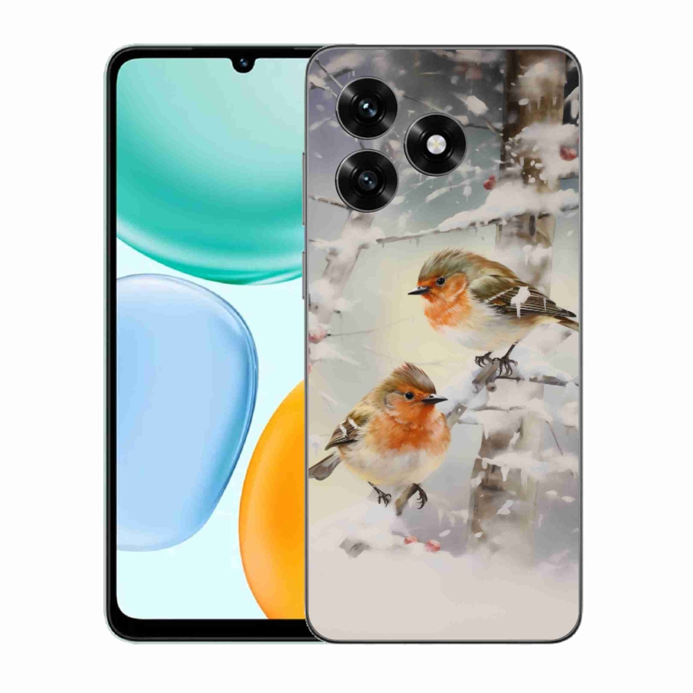 Gelový kryt mmCase na Honor X5c Plus - ptáčci v zimě