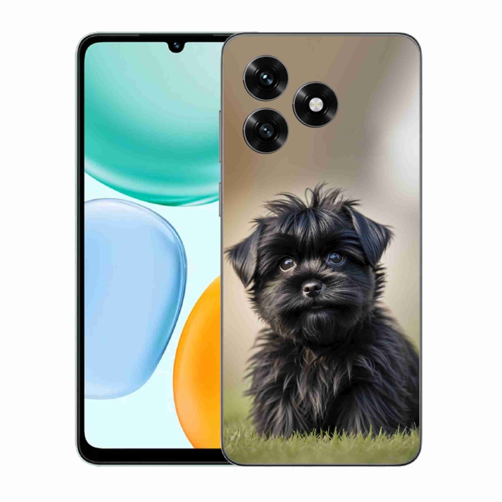 Gelový kryt mmCase na Honor X5c Plus - roztomilý černý pejsek