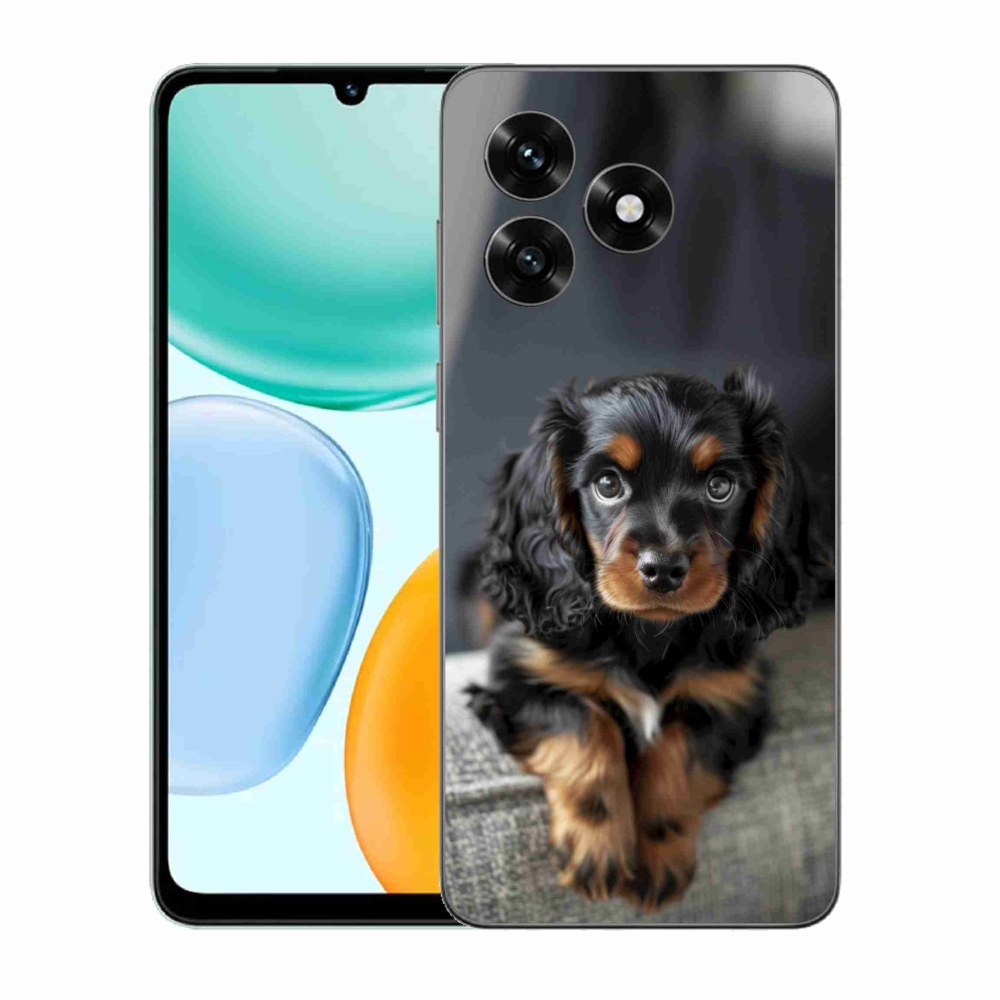 Gelový kryt mmCase na Honor X5c Plus - roztomilý dlouhosrstý jezevčík