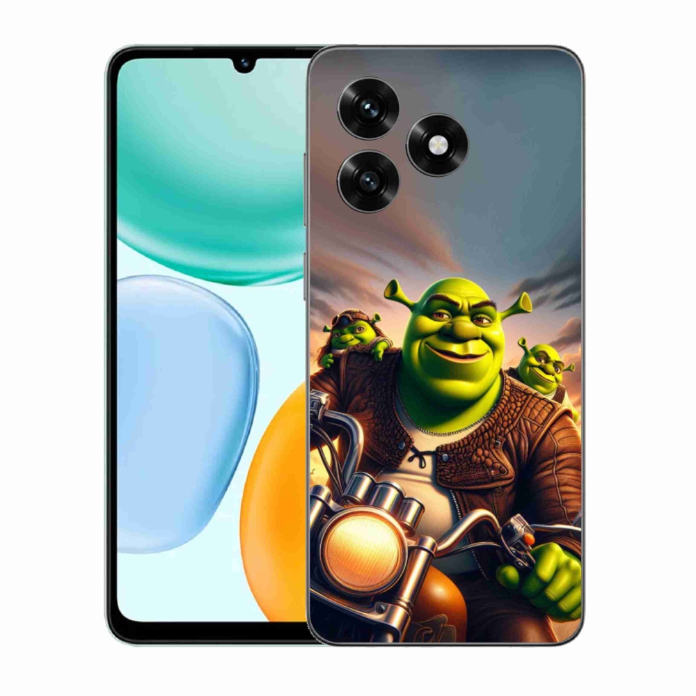 Gelový kryt mmCase na Honor X5c Plus - shrek na motorce