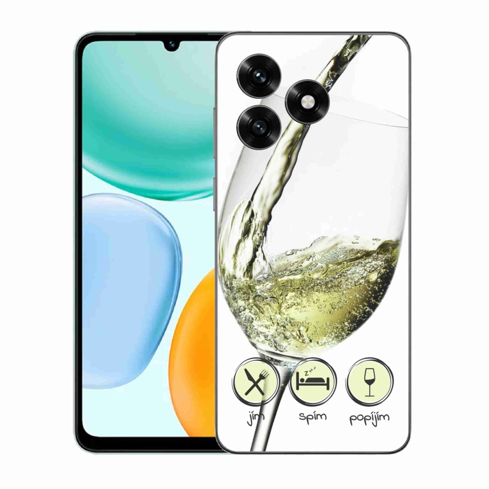 Gelový kryt mmCase na Honor X5c Plus - sklenička vína bílé