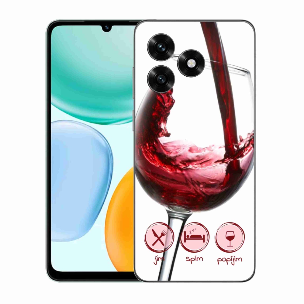 Gelový kryt mmCase na Honor X5c Plus - sklenička vína červené