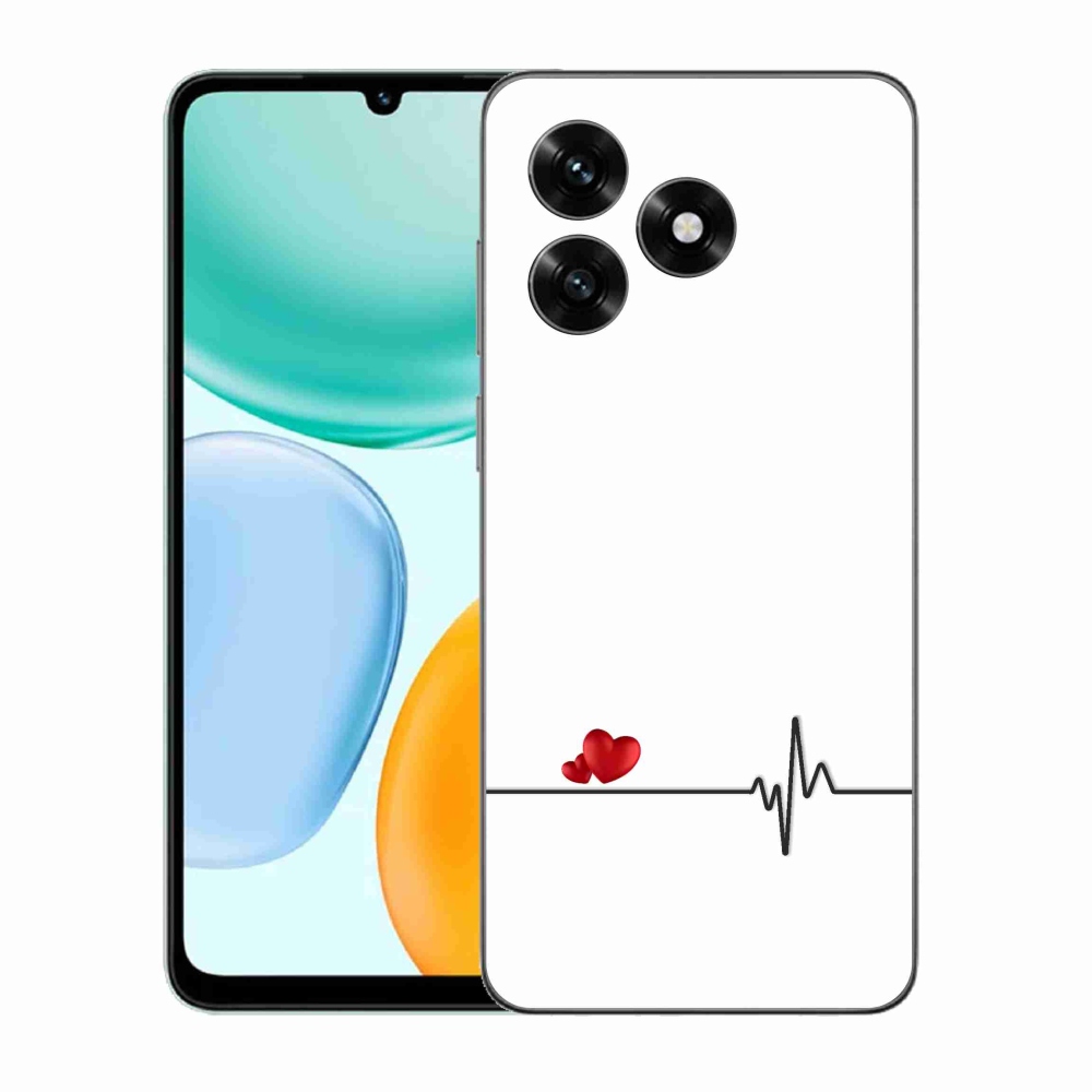 Gelový kryt mmCase na Honor X5c Plus - srdce a tep bílé pozadí