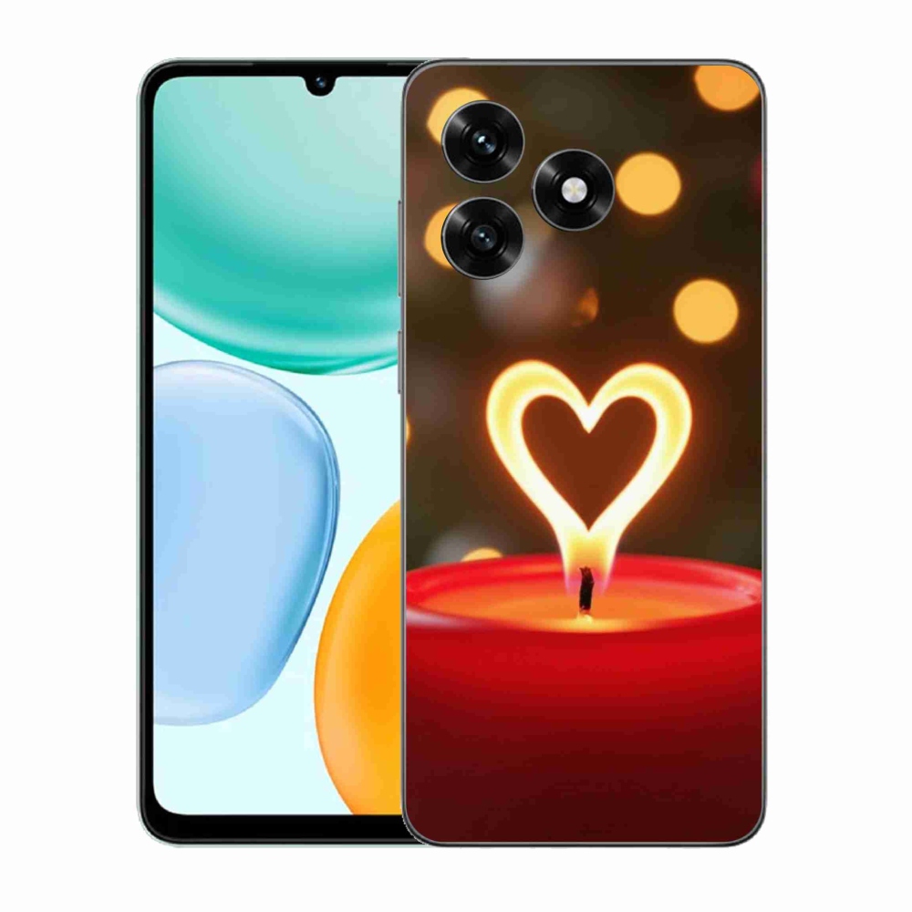 Gelový kryt mmCase na Honor X5c Plus - srdce z plamene