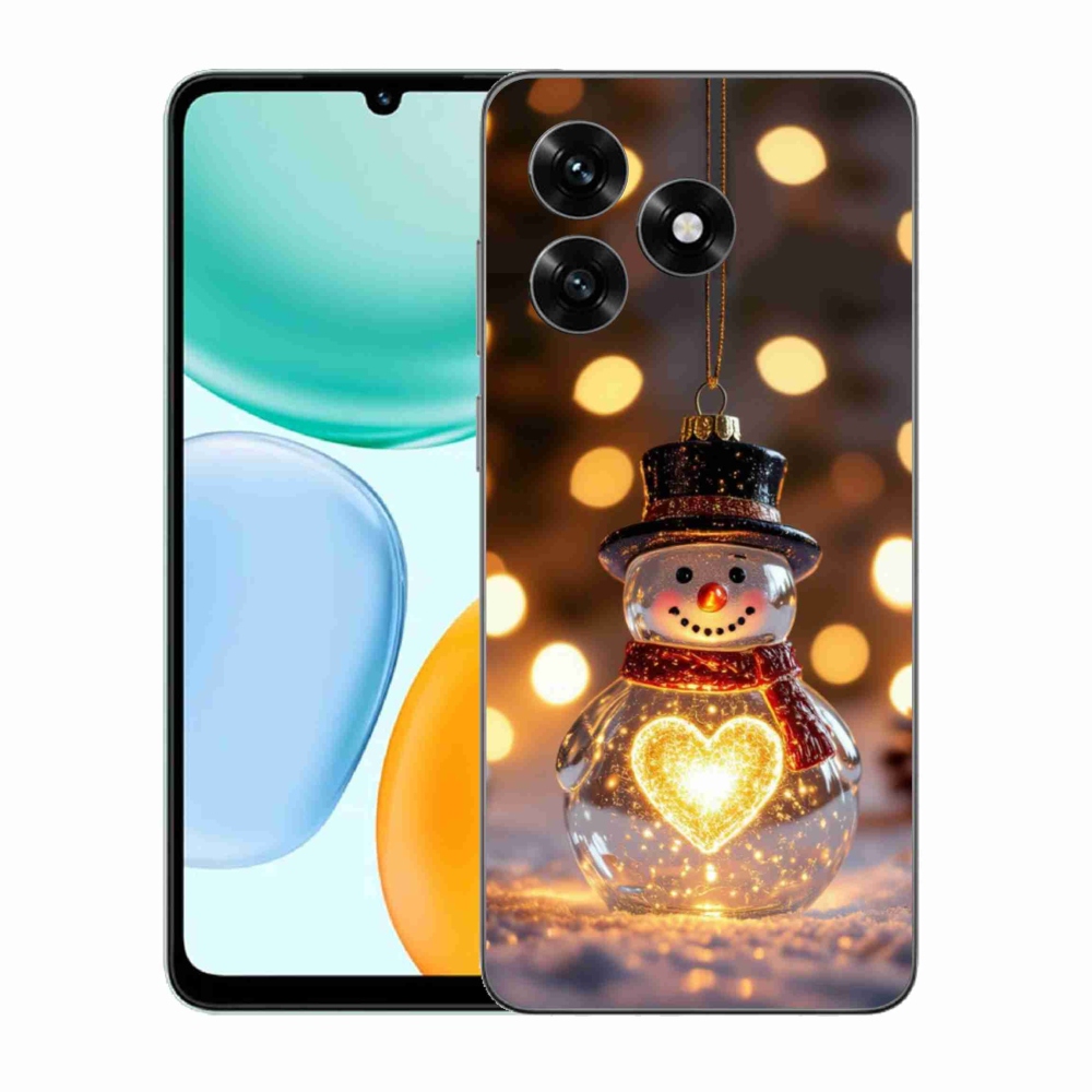 Gelový kryt mmCase na Honor X5c Plus - svítící vánoční sněhulák