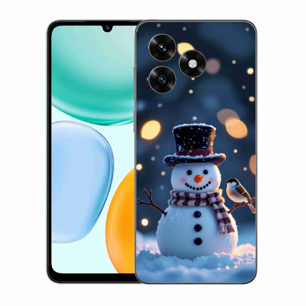 Gelový kryt mmCase na Honor X5c Plus - vánoční sněhulák