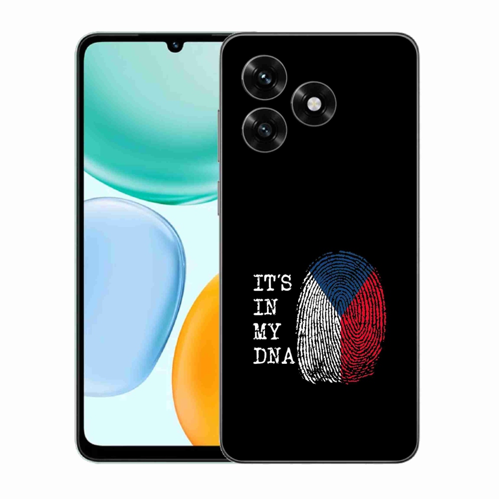 Gelový kryt mmCase na Honor X5c Plus - vlajka otisk prstu černé pozadí