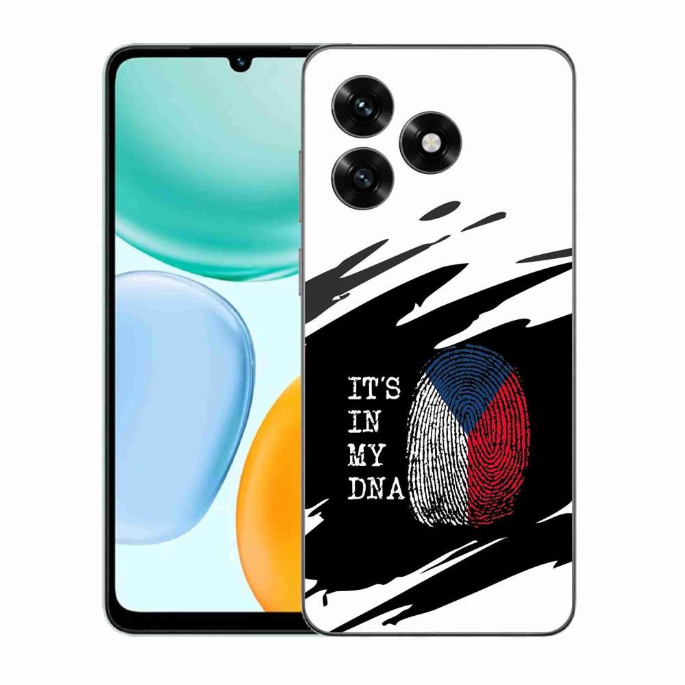 Gelový kryt mmCase na Honor X5c Plus - vlajka otisk prstu černobílé pozadí