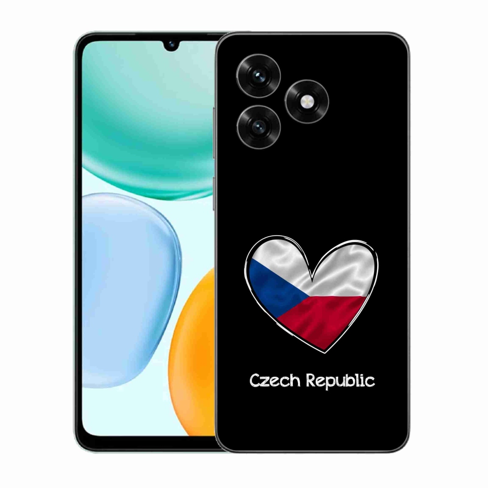 Gelový kryt mmCase na Honor X5c Plus - vlajka srdce černé pozadí