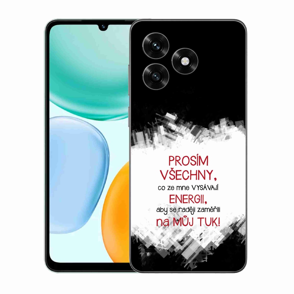 Gelový kryt mmCase na Honor X5c Plus - vtipný text 1 červený