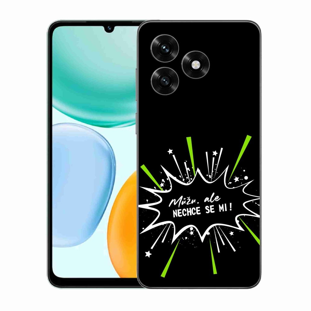 Gelový kryt mmCase na Honor X5c Plus - vtipný text 11 černé pozadí