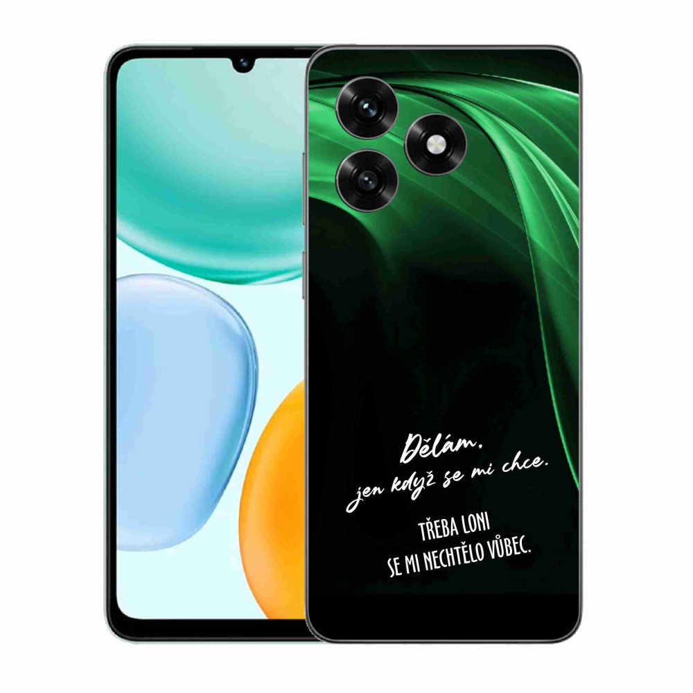 Gelový kryt mmCase na Honor X5c Plus - vtipný text 12 černé pozadí