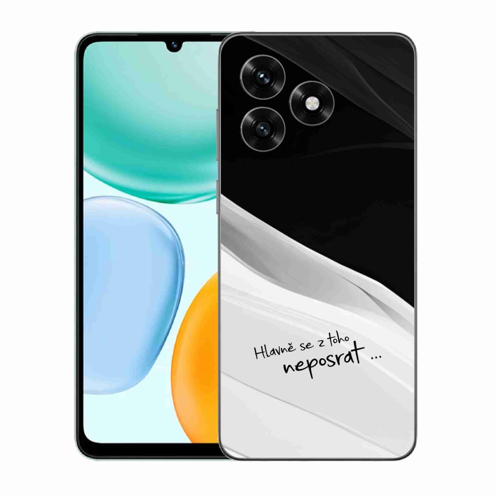 Gelový kryt mmCase na Honor X5c Plus - vtipný text 13 bíločerné pozadí