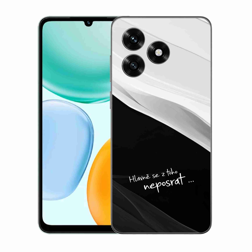 Gelový kryt mmCase na Honor X5c Plus - vtipný text 13 černobílé pozadí