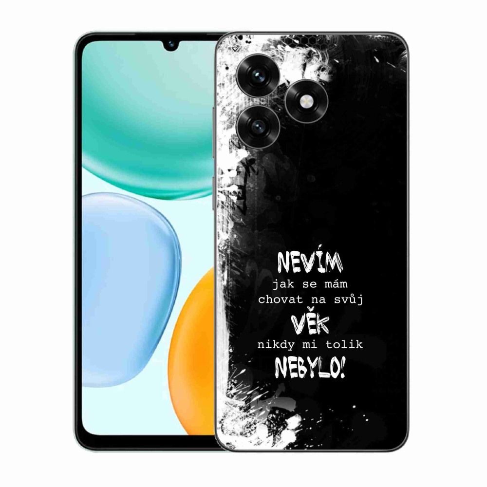 Gelový kryt mmCase na Honor X5c Plus - vtipný text 14 černé pozadí