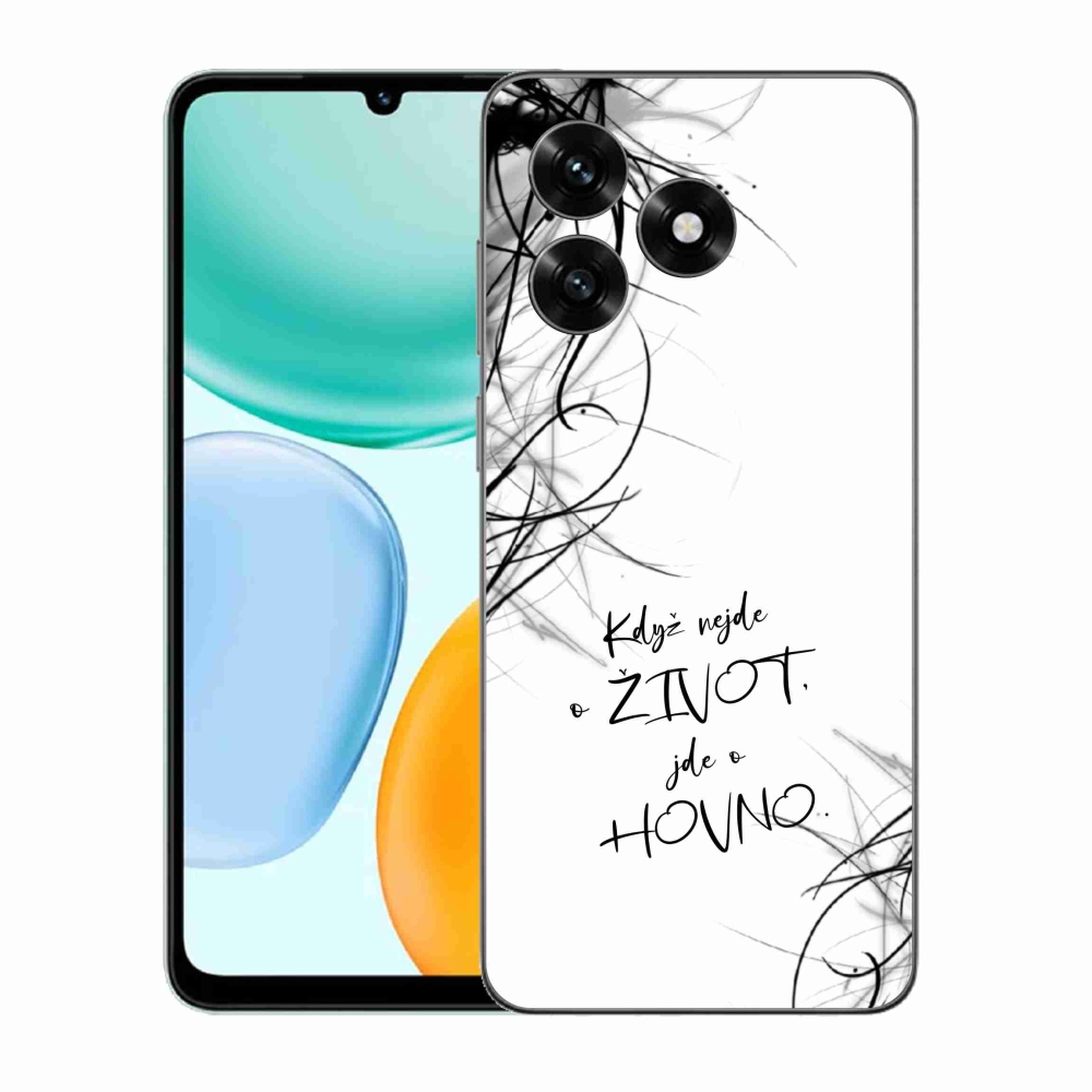 Gelový kryt mmCase na Honor X5c Plus - vtipný text 16 bílé pozadí