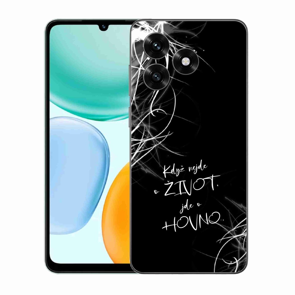 Gelový kryt mmCase na Honor X5c Plus - vtipný text 16 černé pozadí