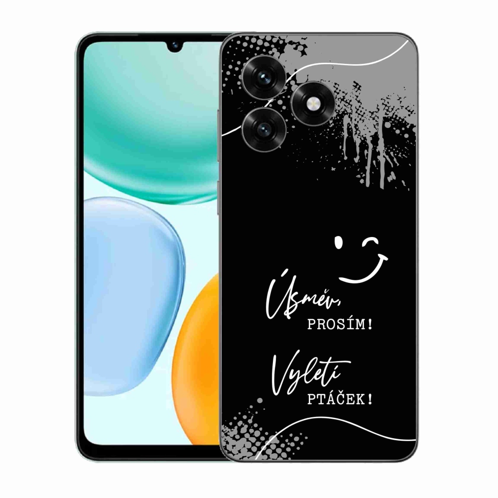 Gelový kryt mmCase na Honor X5c Plus - vtipný text 4 černé pozadí