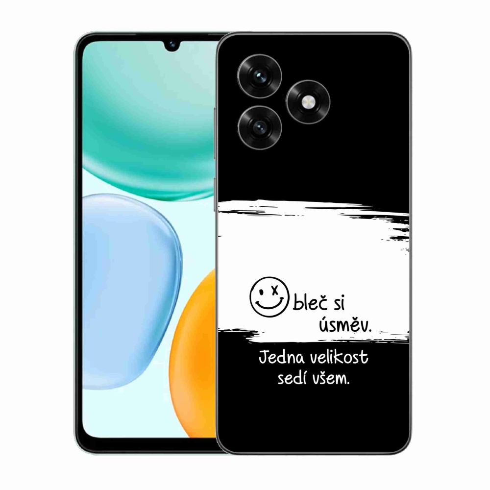 Gelový kryt mmCase na Honor X5c Plus - vtipný text 8 bíločerné pozadí