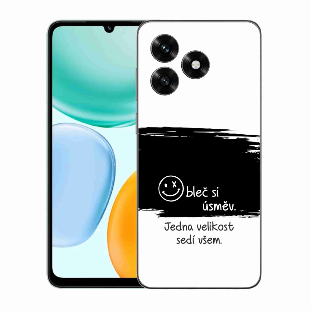 Gelový kryt mmCase na Honor X5c Plus - vtipný text 8 černobílé pozadí