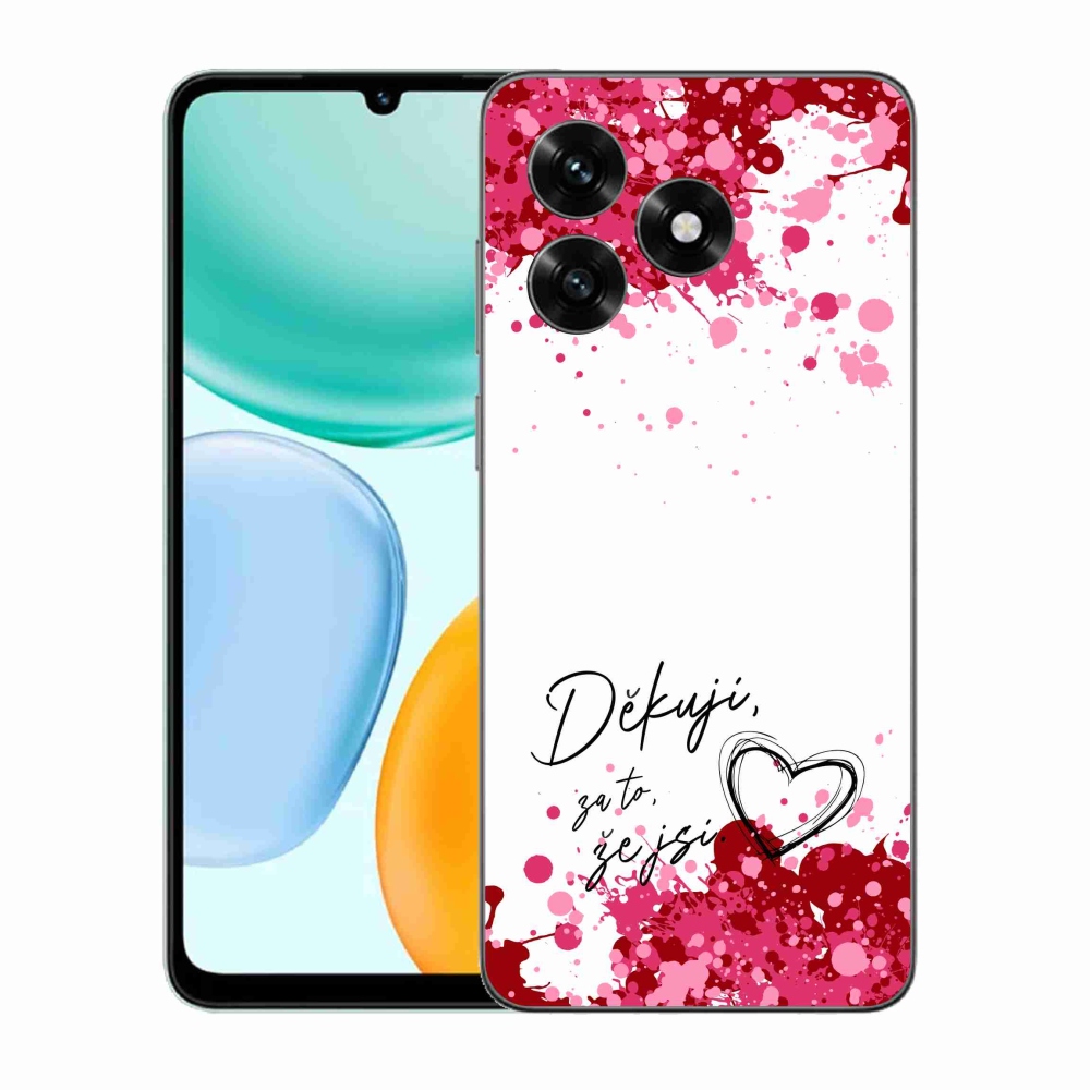 Gelový kryt mmCase na Honor X5c Plus - zamilovaný text 2 bílé pozadí