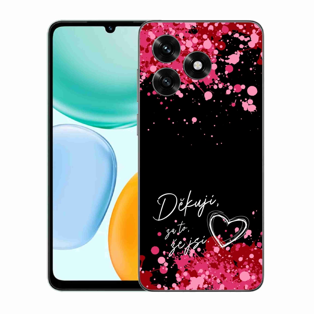 Gelový kryt mmCase na Honor X5c Plus - zamilovaný text 2 černé pozadí