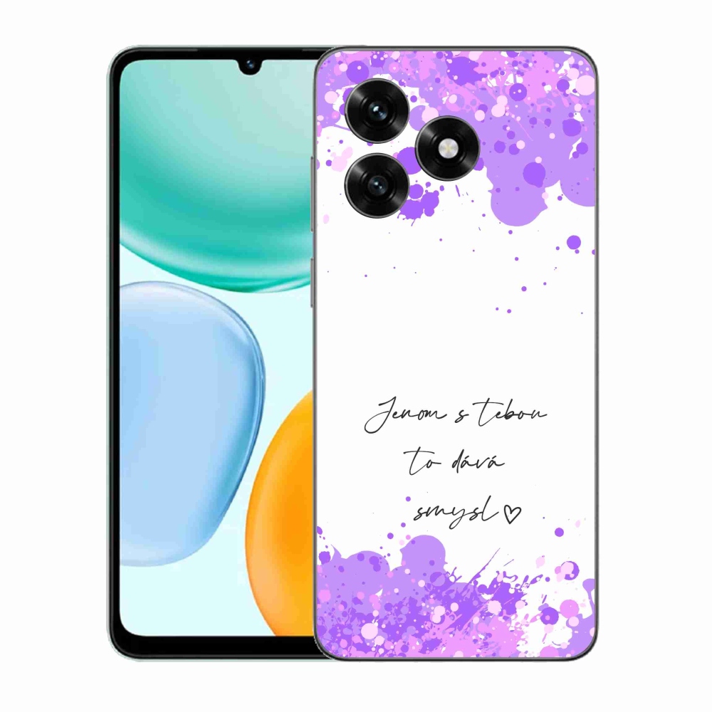 Gelový kryt mmCase na Honor X5c Plus - zamilovaný text bílé pozadí