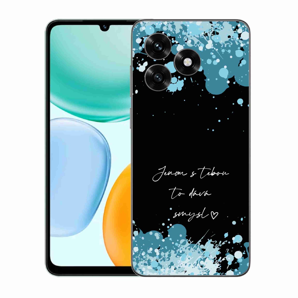 Gelový kryt mmCase na Honor X5c Plus - zamilovaný text černé pozadí