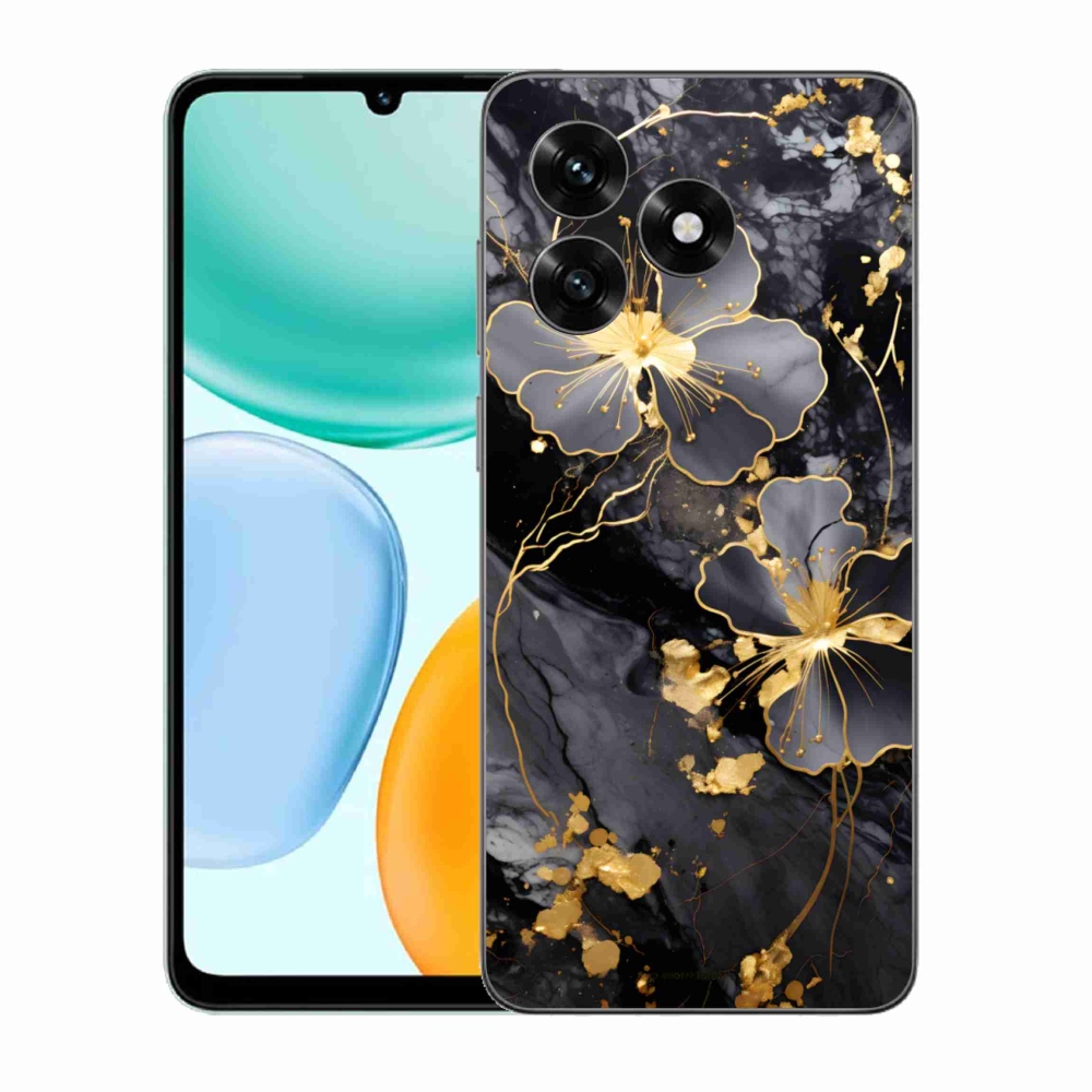 Gelový kryt mmCase na Honor X5c Plus - zlaté květy