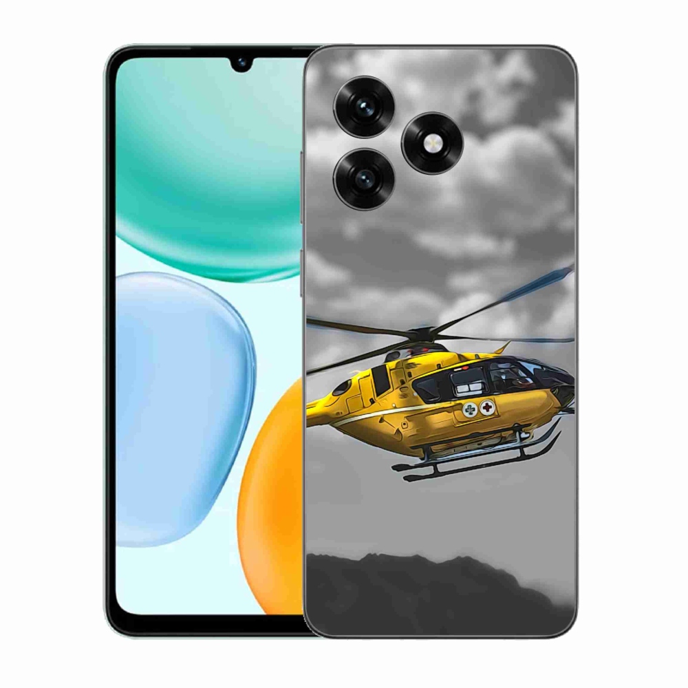 Gelový kryt mmCase na Honor X5c Plus - žlutá helikoptéra