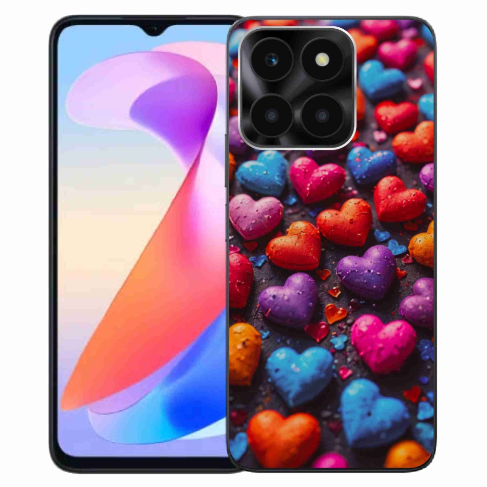 Gelový kryt mmCase na Honor X6a - barevná srdce