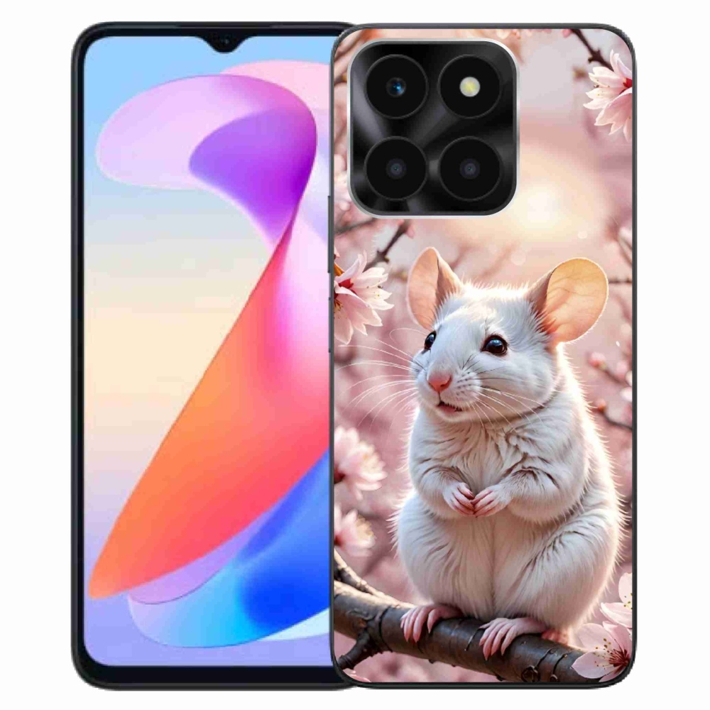 Gelový kryt mmCase na Honor X6a - bílá myš na větvi