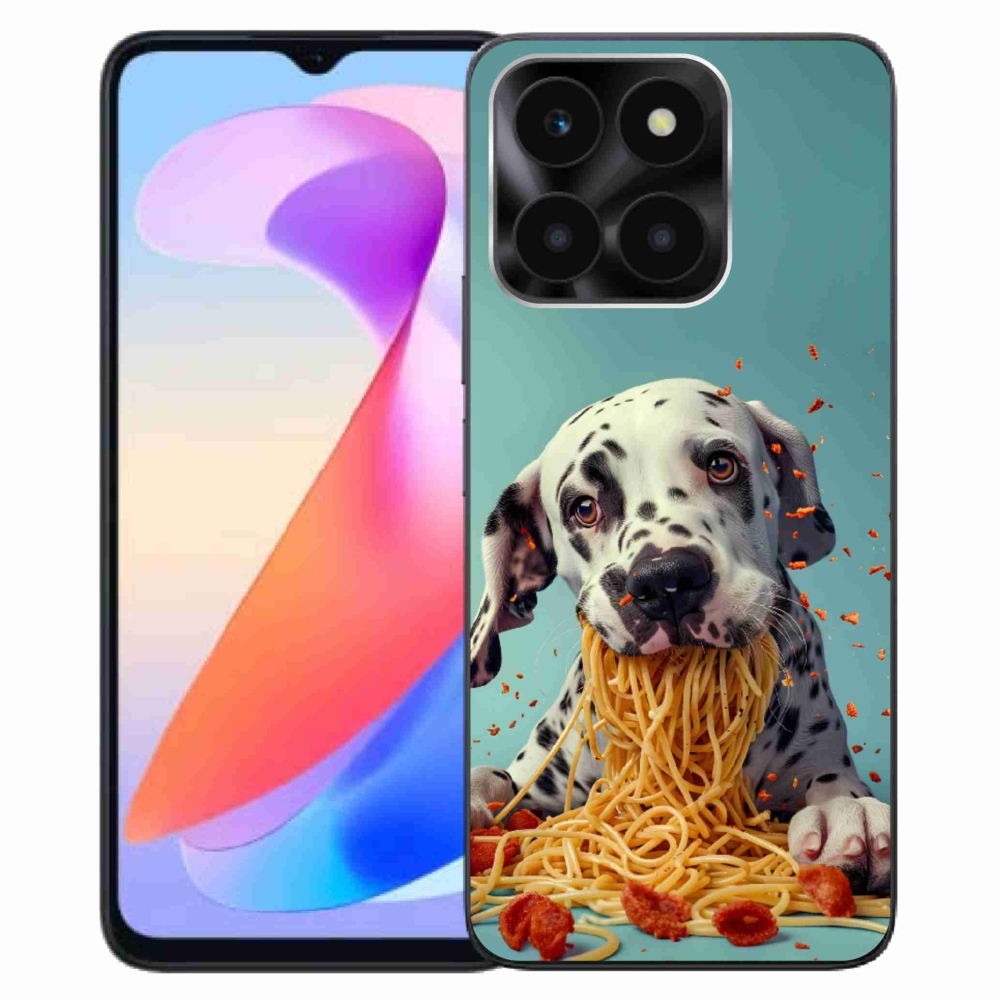 Gelový kryt mmCase na Honor X6a - dalmatin a špagety