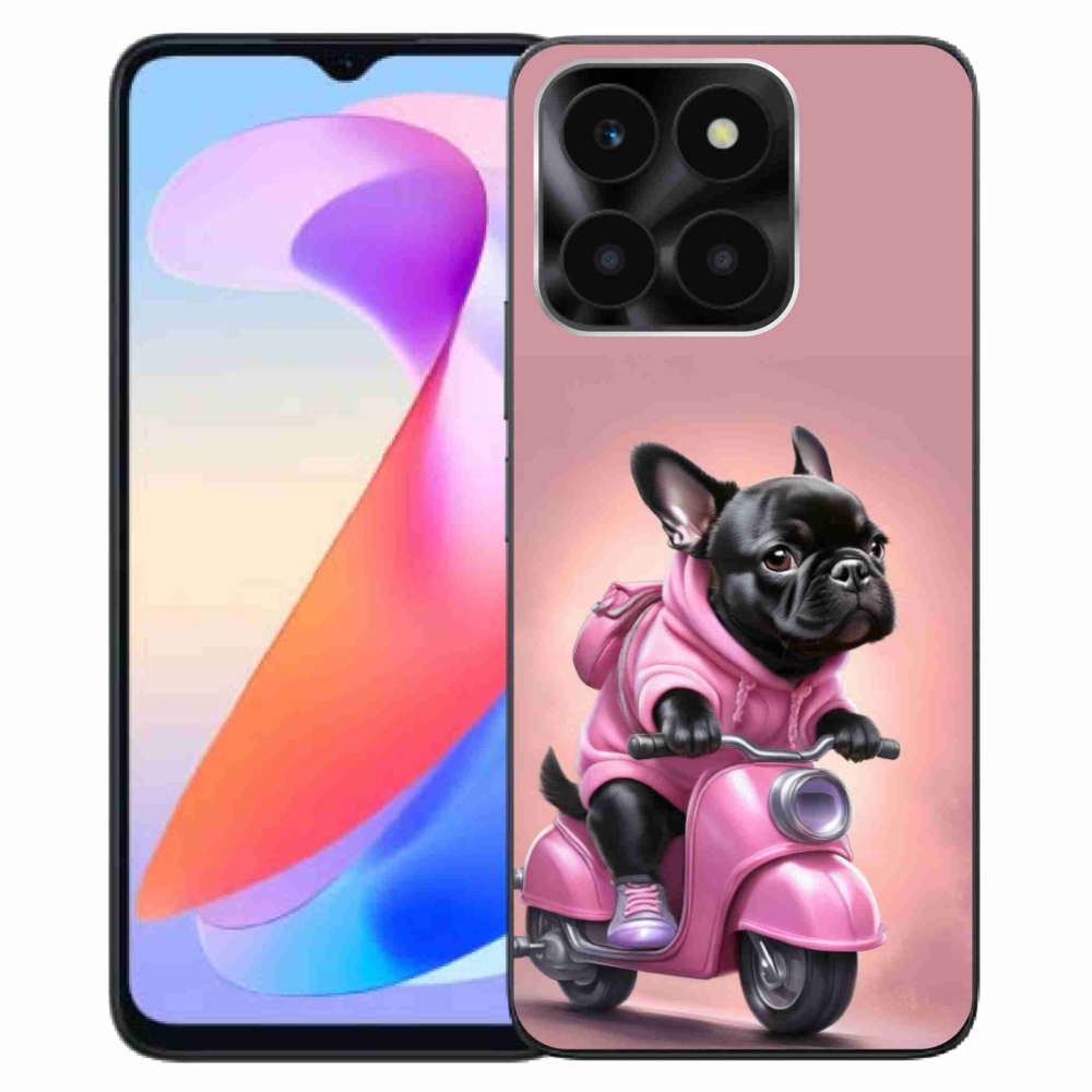 Gelový kryt mmCase na Honor X6a - francouzský buldoček na skútru